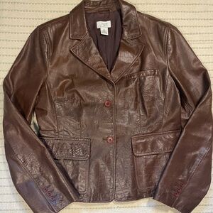 LOFT Chocolate Leather Jacket